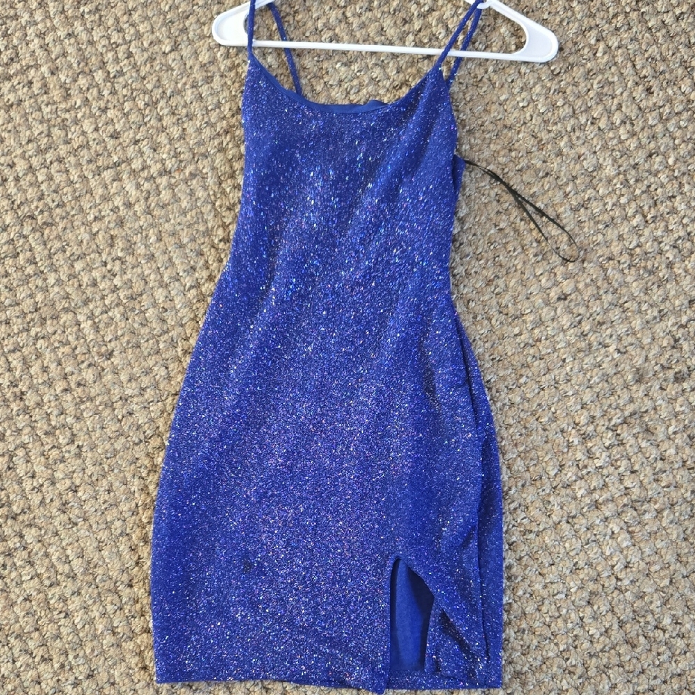 Elegant Blue Glitter Dress